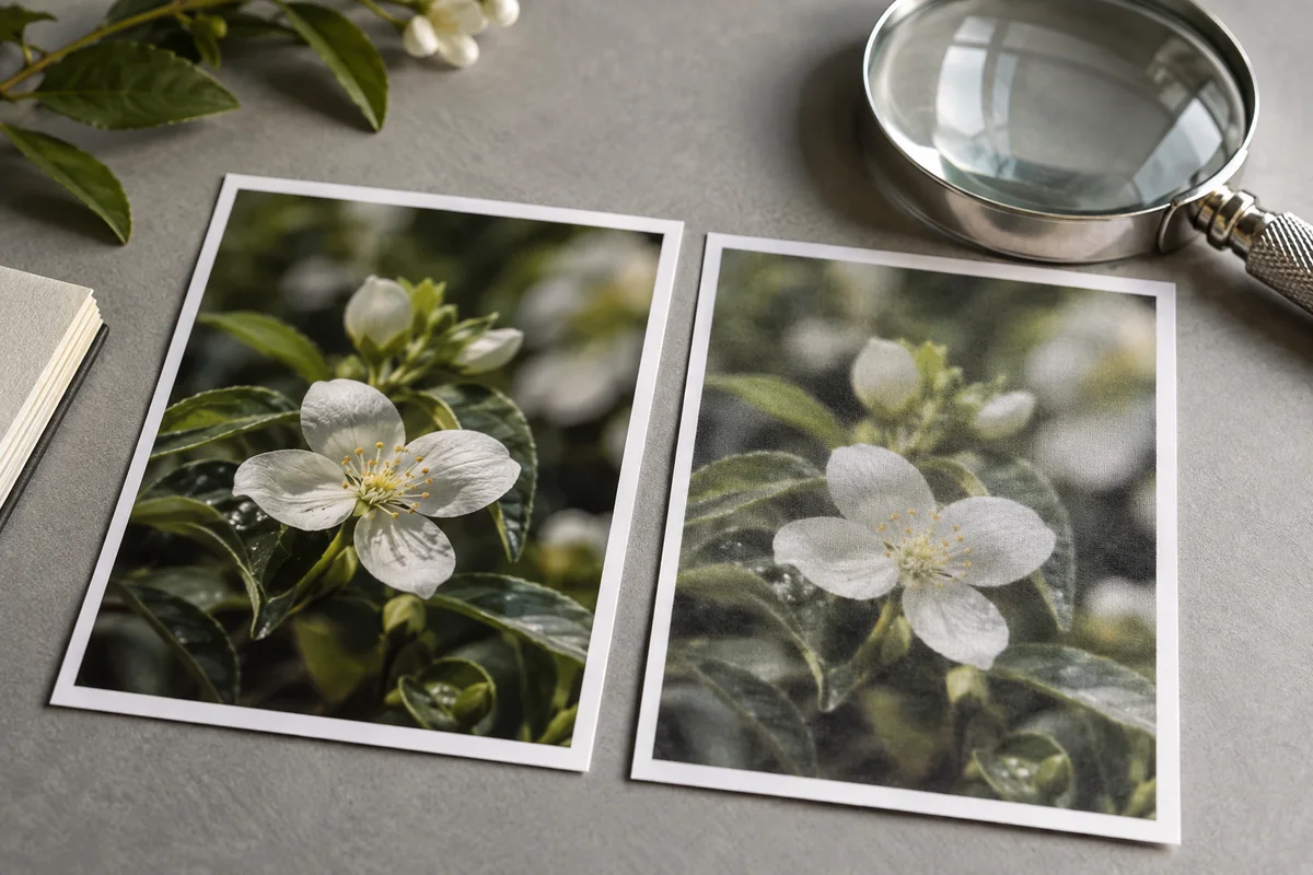 Comparing fine image detail before choosing compression