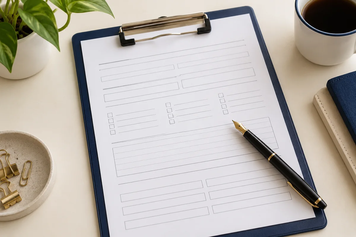 A form with text fields and checkboxes