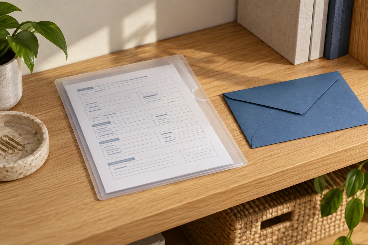A completed form saved as a clean copy
