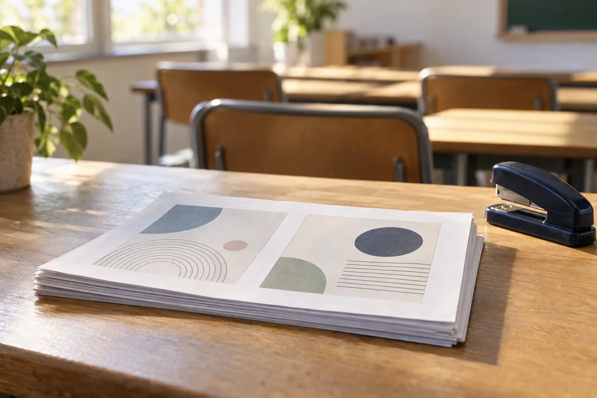 Printed handouts ready for a class