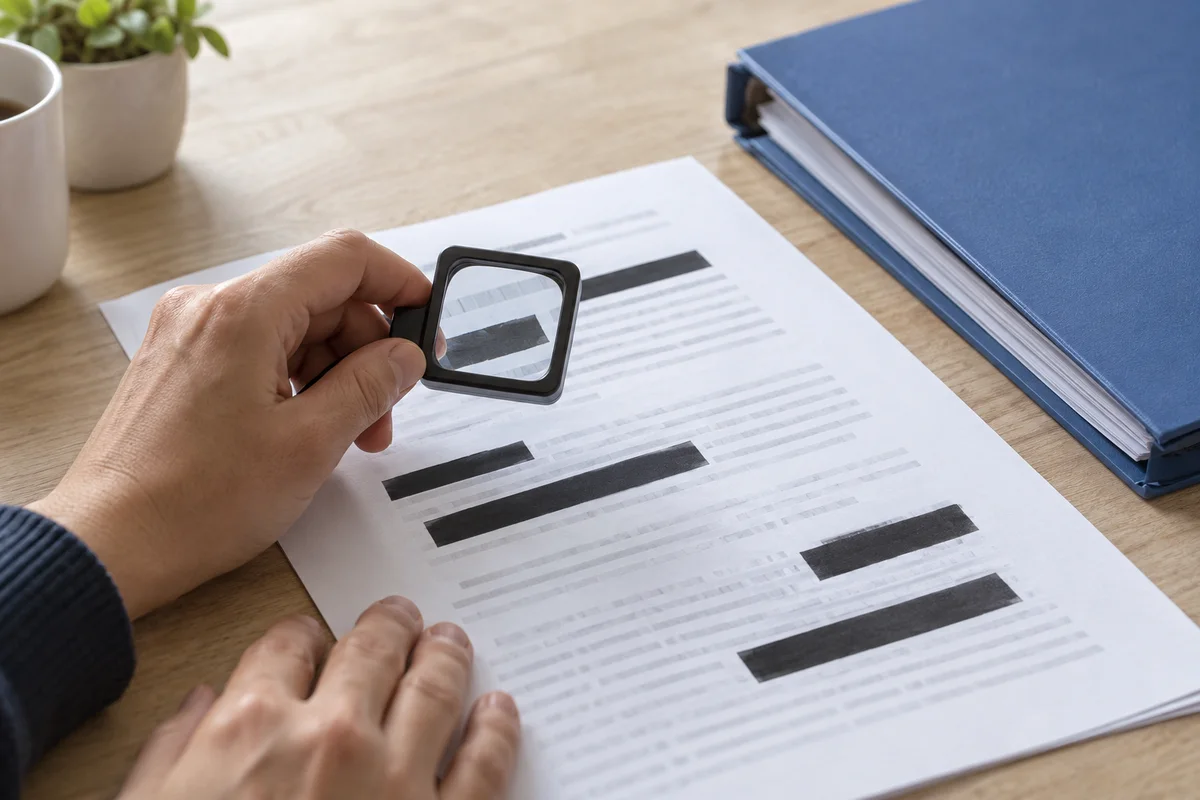 Checking a redacted copy against the stored original